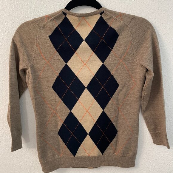 Vintage J Crew Argyle Merino Wool Cardigan Sweater Women's - XS - Picture 3 of 8